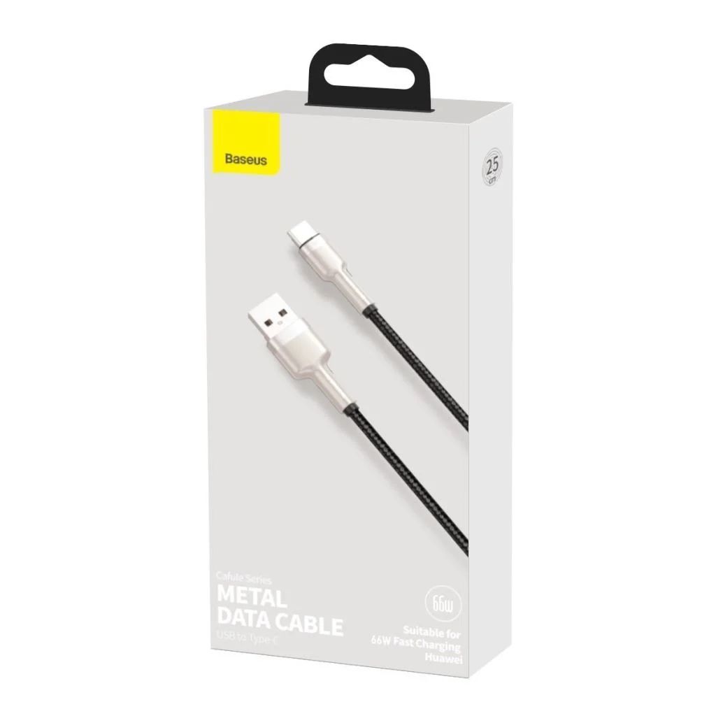 Baseus Cafule Series Metal USB - USB-C Cable 2.4A 25cm Black