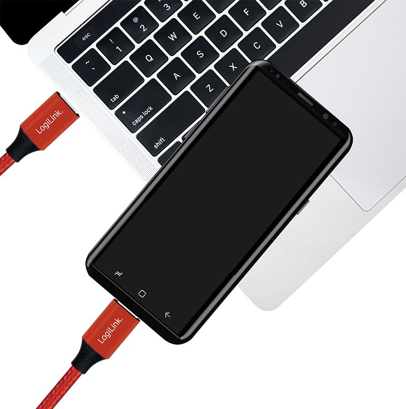 Logilink USB 2.0 Type-C cable C/M to USB-C/M 0,3m Red