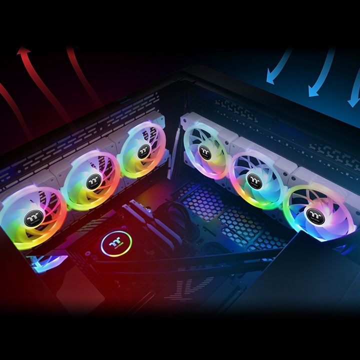 Thermaltake SWAFAN EX12 RGB PC Cooling Fan White (3-Fan Pack)