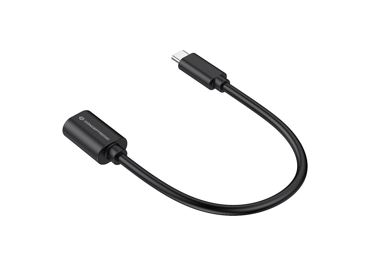 Conceptronic  USB-C to USB-A OTG Adapter 20cm Black (2-Pack)