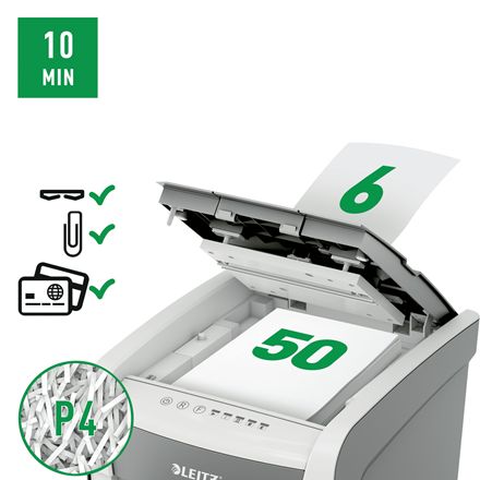 Leitz IQ AutoFeed SmallOffice 50X P4 Pro Iratmegsemmisítő White