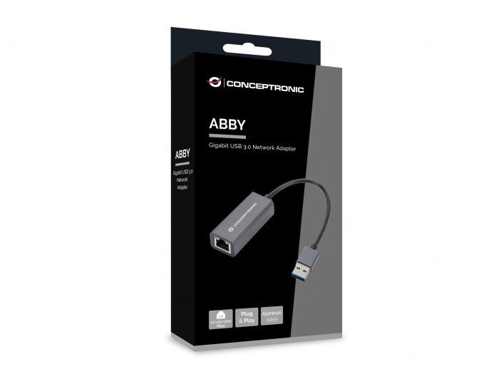 Conceptronic  ABBY08G Gigabit USB 3.0 Network Adapter Grey