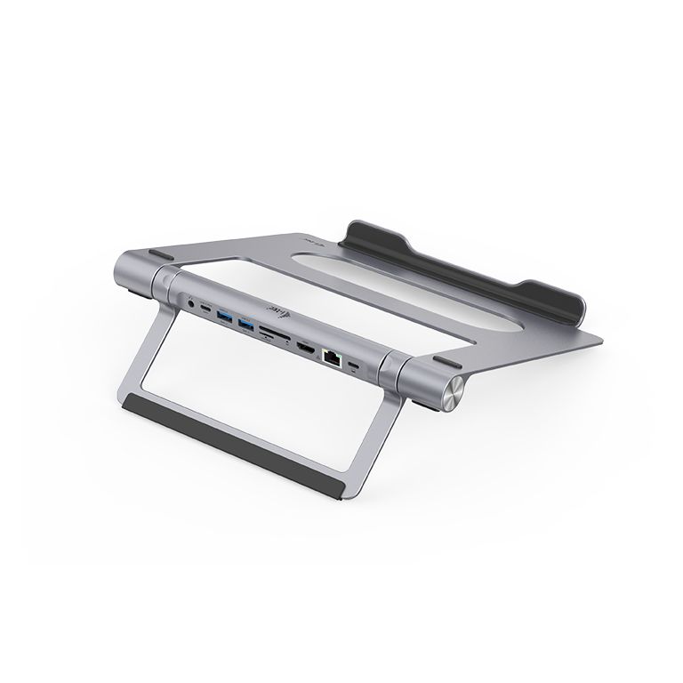 I-TEC Metal Notebook Stand up-to 15.6” with USB-C Docking Station Grey