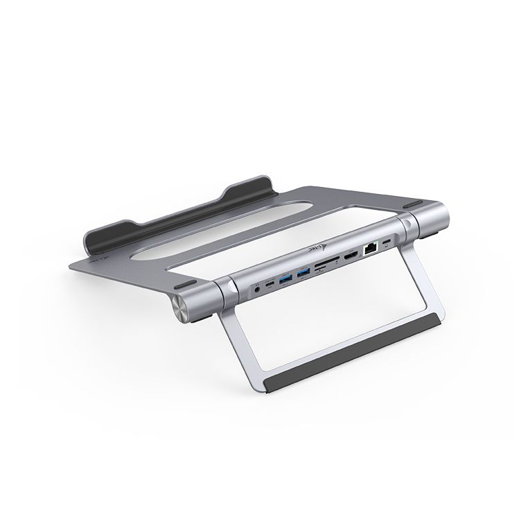 I-TEC Metal Notebook Stand up-to 15.6” with USB-C Docking Station Grey