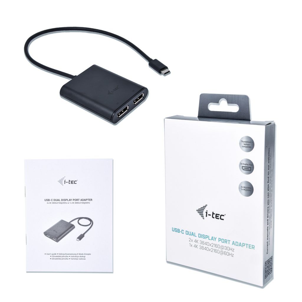 I-TEC USB-C 3.1 Dual 4K DP Video Adapter Black