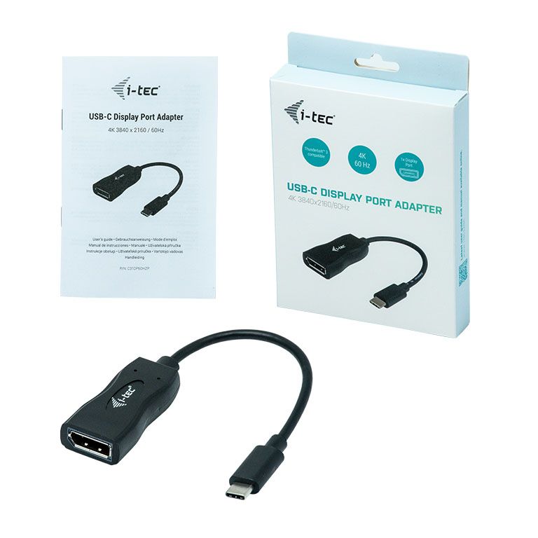 I-TEC USB-C to Display Port 4K/60 Hz Adapter cable Black