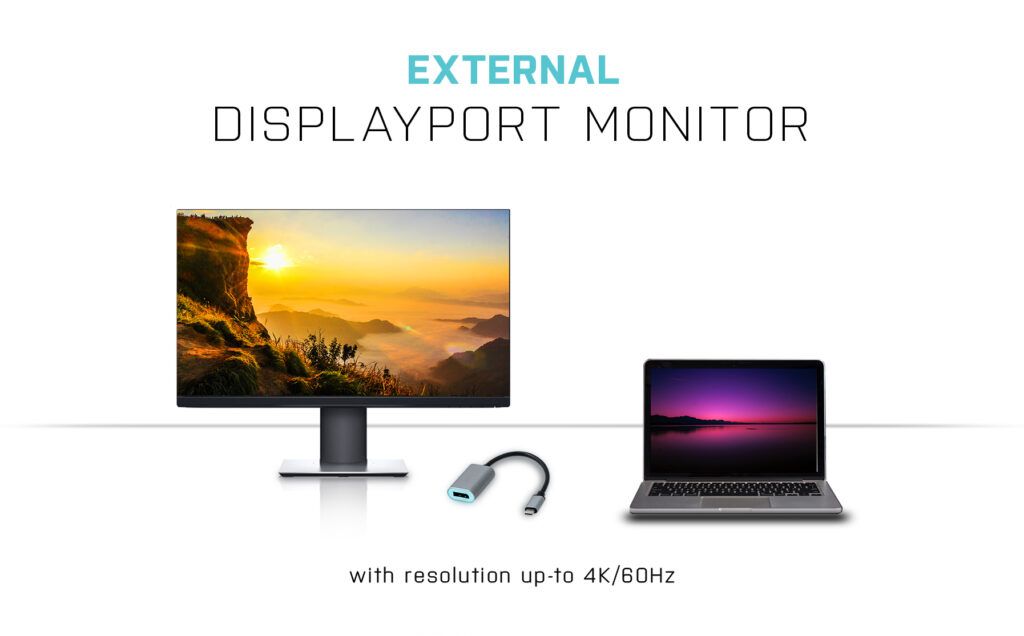I-TEC USB-C to Metal Display Port 4K/60Hz adapter cable Grey
