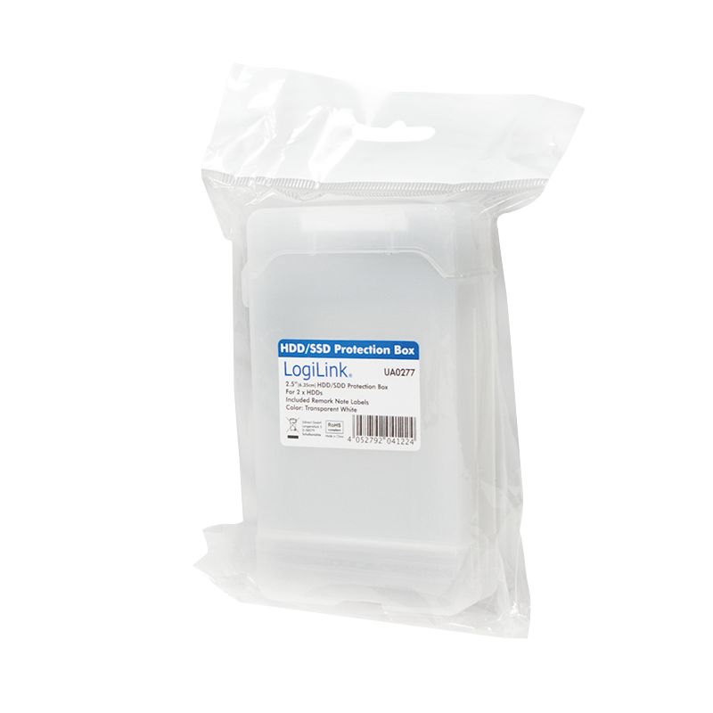 Logilink Protection box for 2x 2.5" HDDs Transparent