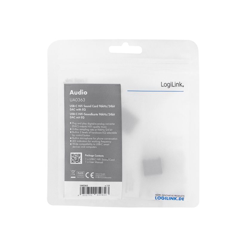 Logilink UA0363 2.0 USB-C Hangkártya