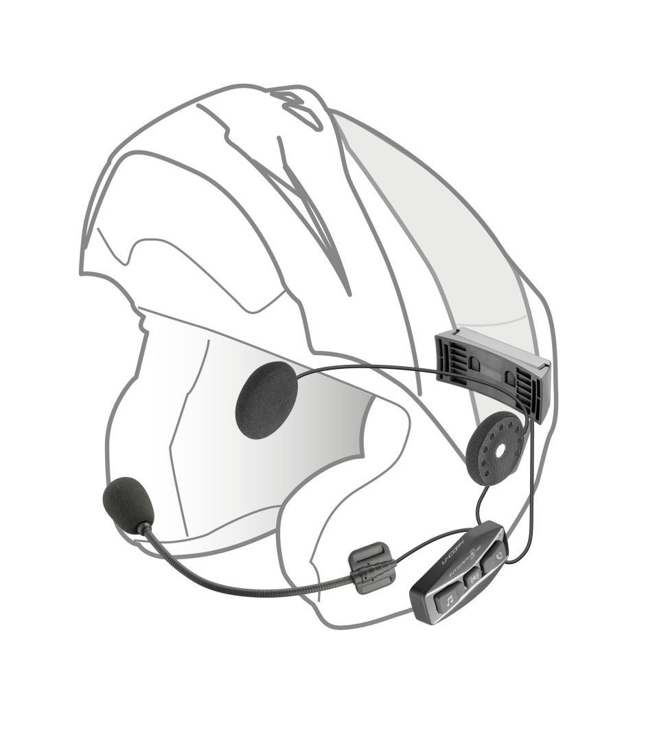 FIXED Bluetooth headset for closed and open helmets Cellularline UCOM4 Twin Pack