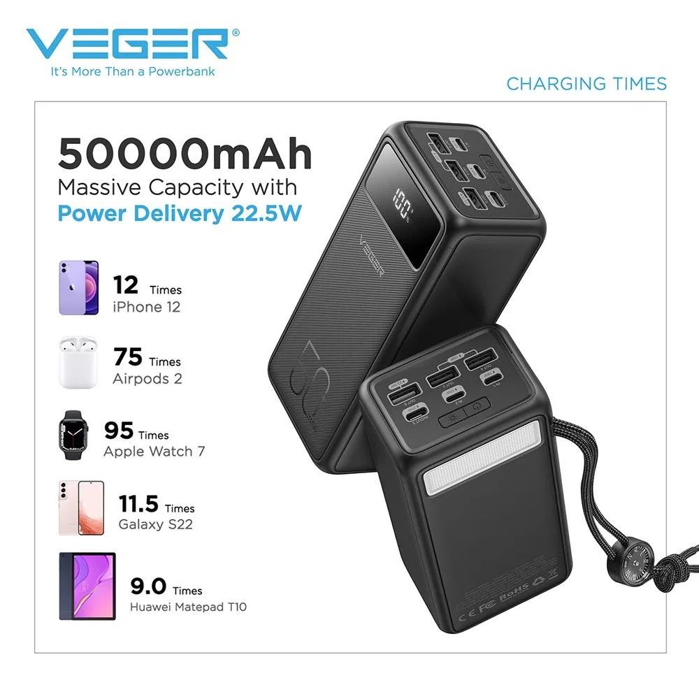 Veger V5001 50000mAh PowerBank Black