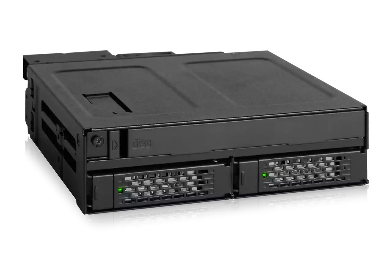 IcyDock ToughArmor MB602SPO-B 2 x 2.5" SAS/SATA SSD/HDD & (Ultra) Slim ODD Backplane Cage for External 5.25" Bay