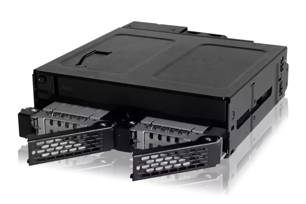 IcyDock ToughArmor MB602SPO-B 2 x 2.5" SAS/SATA SSD/HDD & (Ultra) Slim ODD Backplane Cage for External 5.25" Bay