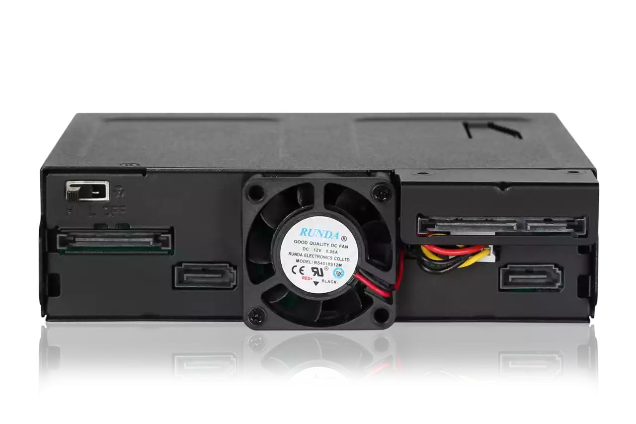 IcyDock ToughArmor MB602SPO-B 2 x 2.5" SAS/SATA SSD/HDD & (Ultra) Slim ODD Backplane Cage for External 5.25" Bay
