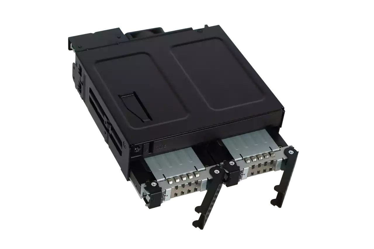 IcyDock ToughArmor MB602SPO-B 2 x 2.5" SAS/SATA SSD/HDD & (Ultra) Slim ODD Backplane Cage for External 5.25" Bay