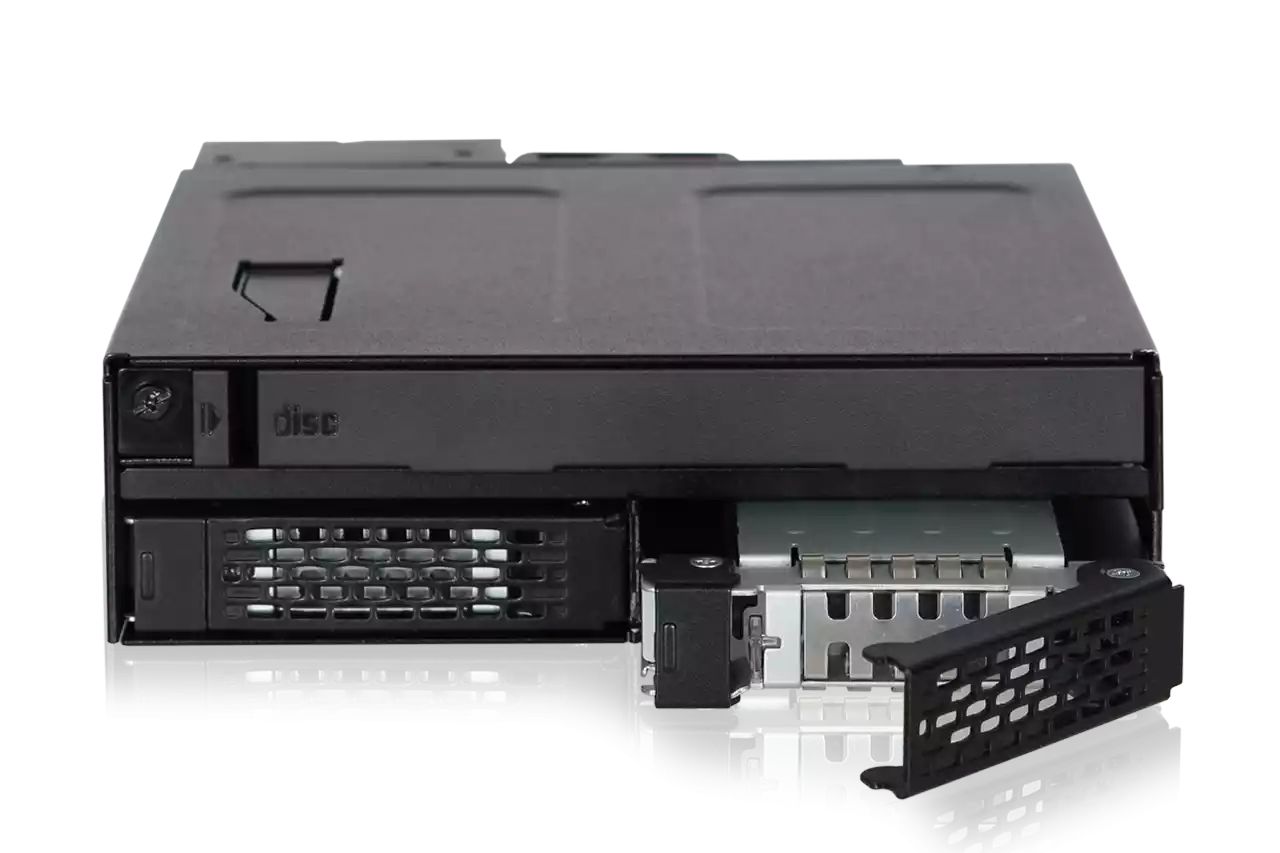 IcyDock ToughArmor MB602SPO-B 2 x 2.5" SAS/SATA SSD/HDD & (Ultra) Slim ODD Backplane Cage for External 5.25" Bay