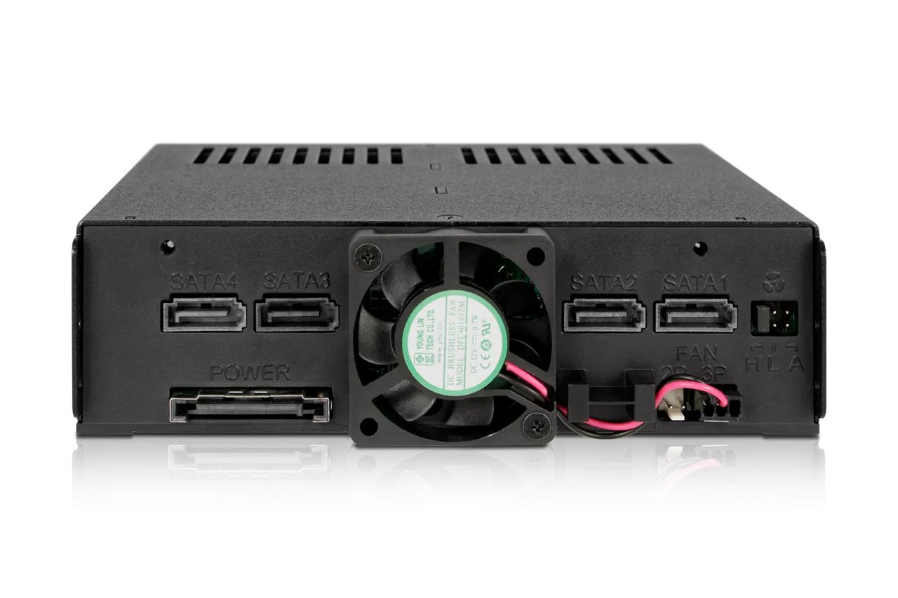 IcyDock ExpressCage MB324SP-B 4 Bay 2.5" SAS/SATA HDD & SSD Hot Swap Cage for External 5.25" Bay - Comparable to Tray-Less Design