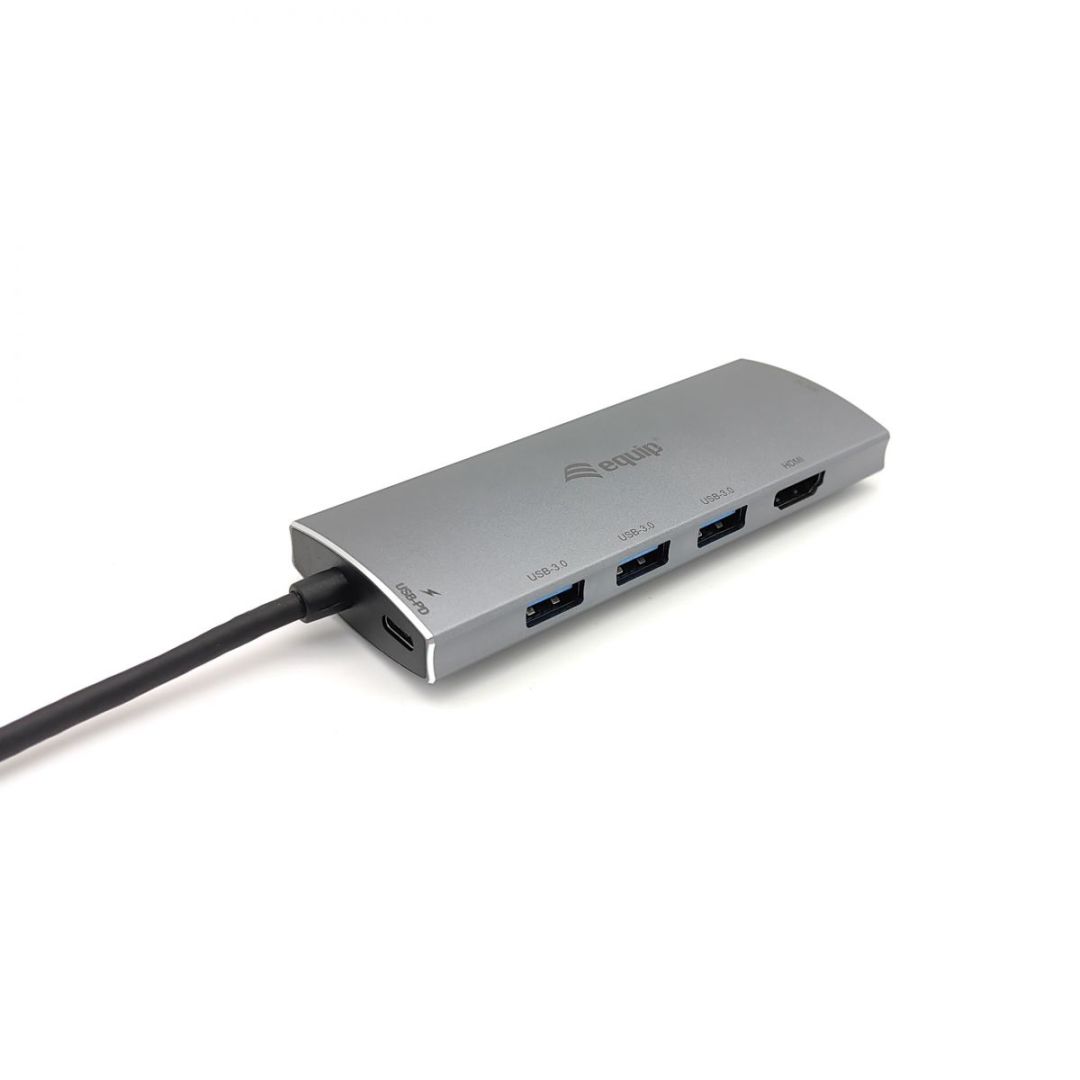 EQuip USB-C 7 in 1 Multifunctional Adapter, HDMI, USB 3.0, TF/MICRO SD, 60W USB PD