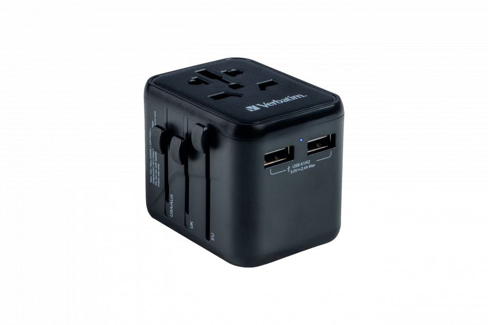 Verbatim Universal Travel Adapter UTA-03 Plug with USB-C PD & QC, 2 x USB-C & 2 x USB-A ports