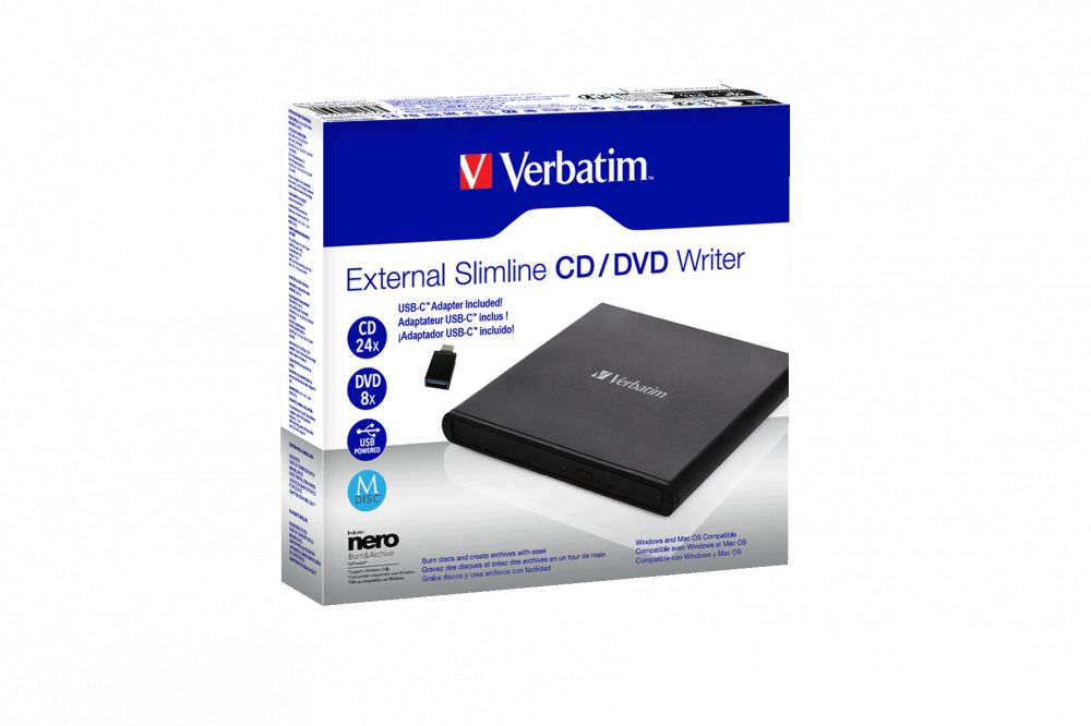 Verbatim External Slimline DVD-Writer Black BOX