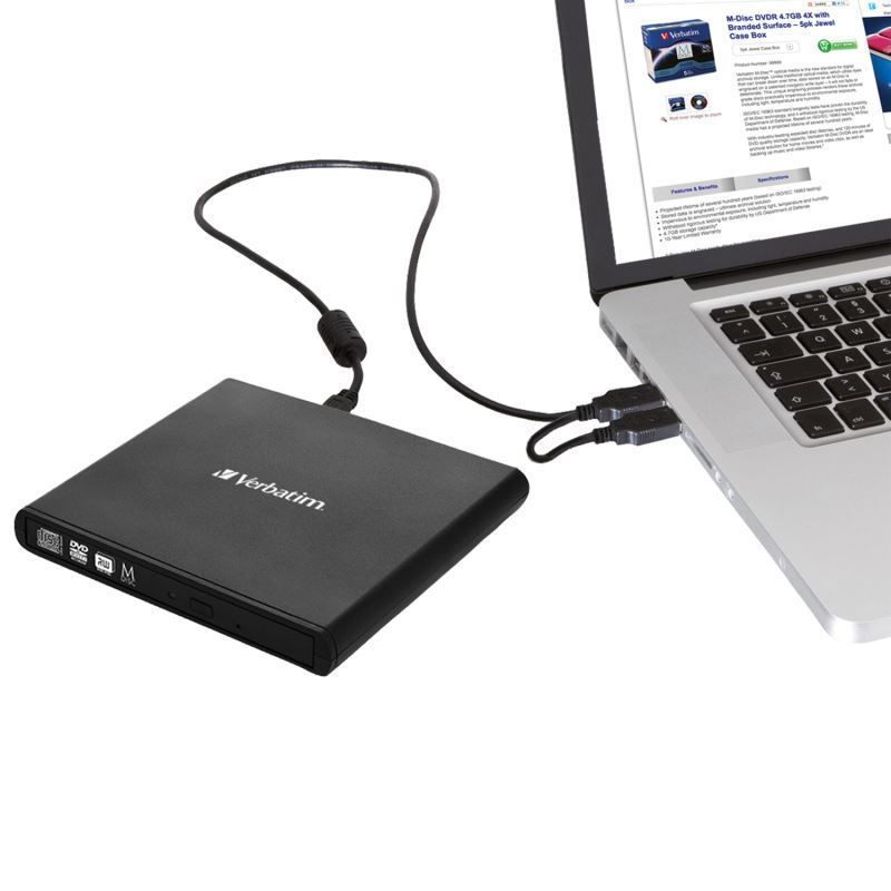 Verbatim External Slimline DVD-Writer Black BOX