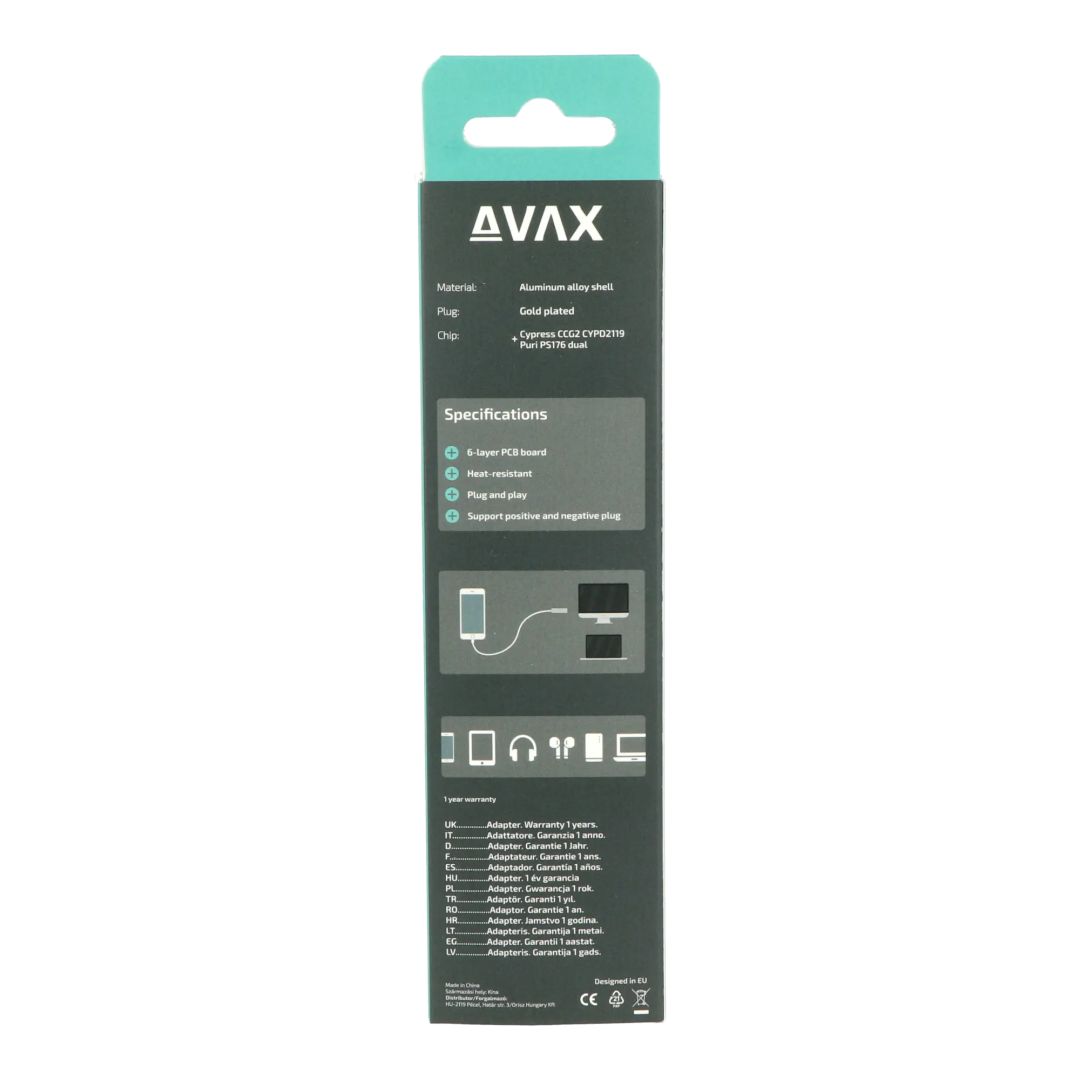 Avax AD903 PRIME Type C - HDMI 2.0 4K/60Hz Cable Black