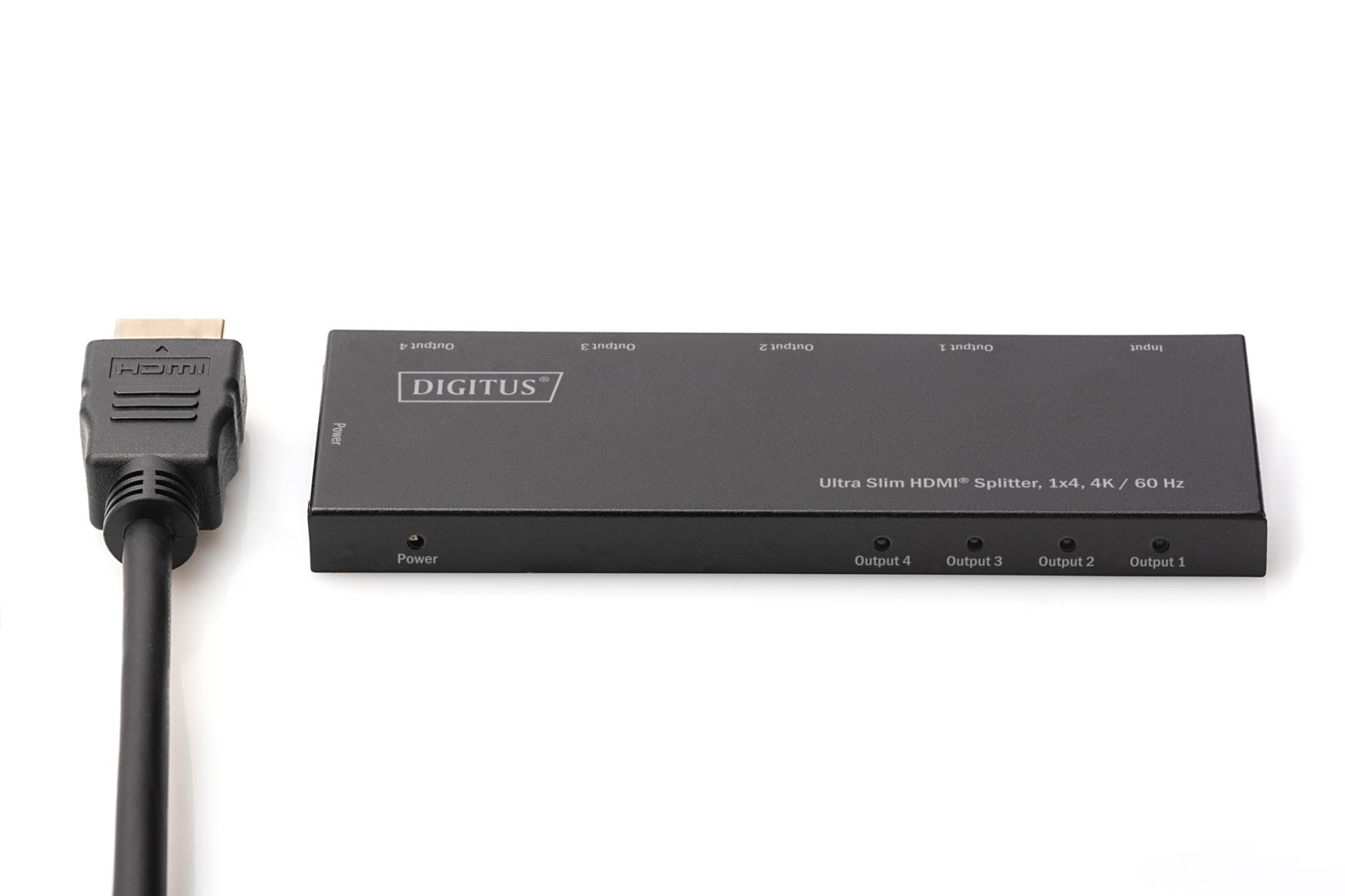 Digitus Ultra Slim HDMI Splitter, 1x4, 4K/60Hz HDR, HDCP 2.2, 18 Gbps, Micro USB powered