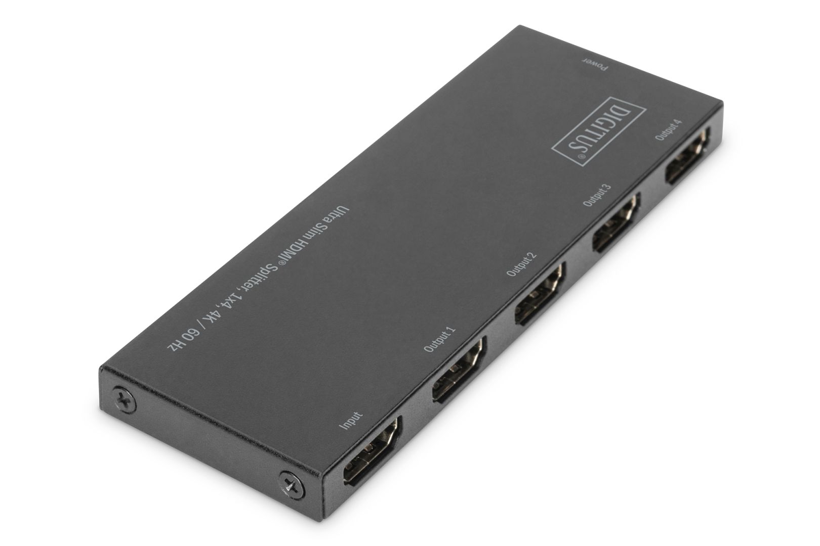 Digitus Ultra Slim HDMI Splitter, 1x4, 4K/60Hz HDR, HDCP 2.2, 18 Gbps, Micro USB powered