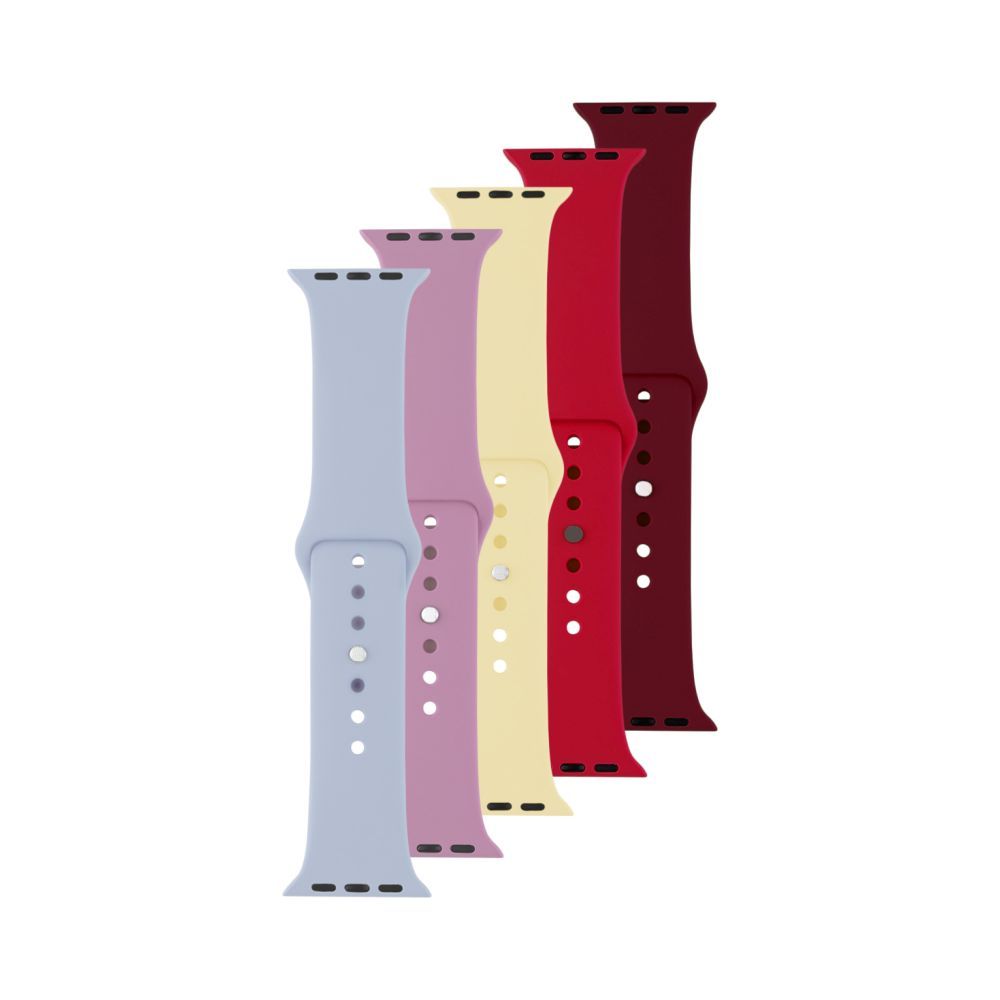 FIXED Silicone Strap Set for Apple Watch 42/44/45 mm set of 5 pieces variation 3 of different colors