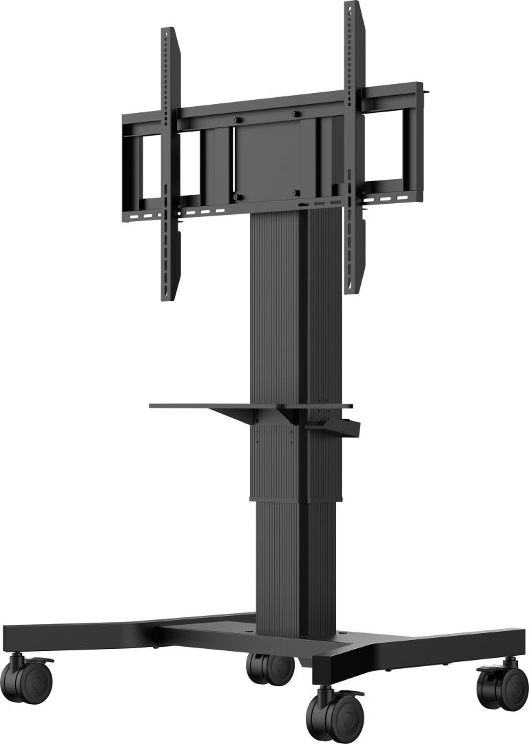 iiyama MD CAR1021-B1 Single column electric floor lift on wheels with easy mount brackets and laptop shelf 43"-65" Black