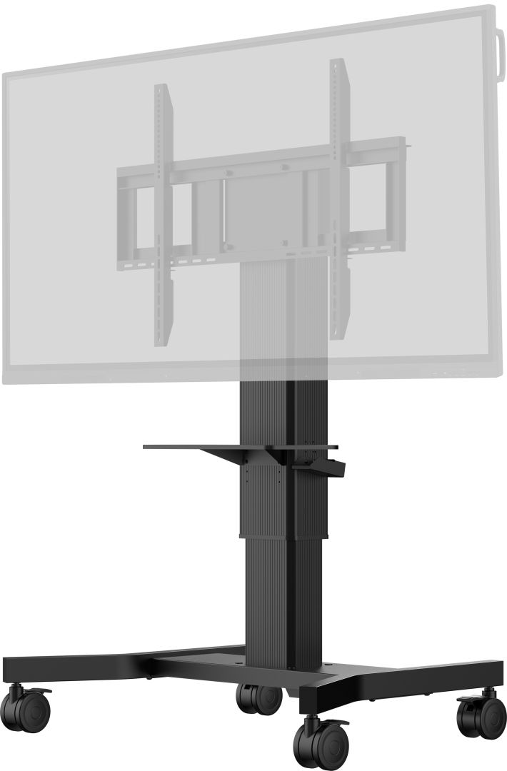 iiyama MD CAR1021-B1 Single column electric floor lift on wheels with easy mount brackets and laptop shelf 43"-65" Black