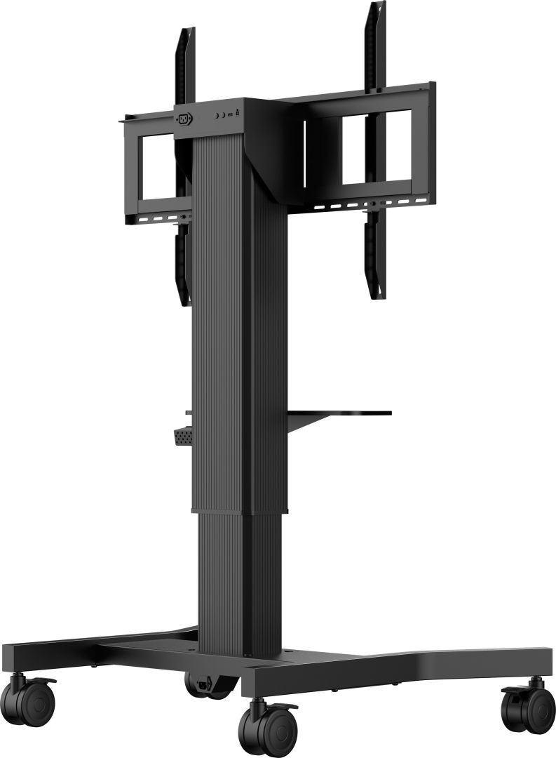 iiyama MD CAR1021-B1 Single column electric floor lift on wheels with easy mount brackets and laptop shelf 43"-65" Black