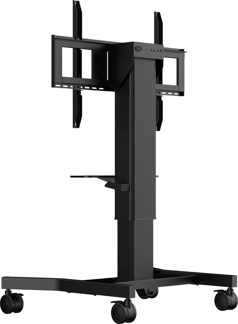 iiyama MD CAR1021-B1 Single column electric floor lift on wheels with easy mount brackets and laptop shelf 43"-65" Black