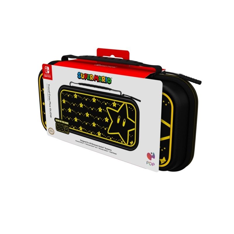 PDP Plus Glow Nintendo Switch/Lite/OLED Super Star Glow in the Dark Case Black/Yellow