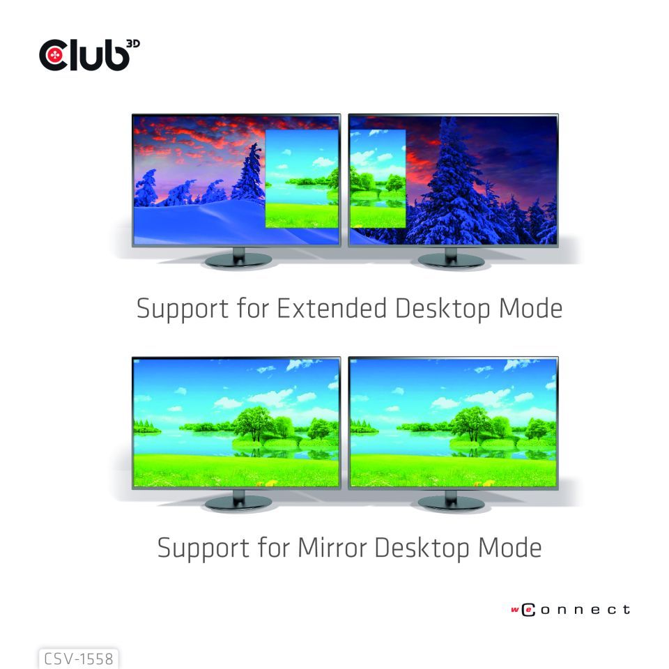 Club3D Club3D MST-Hub USB 3.2 Typ C &gt; 2x HDMI 4K60Hz +100W PD St/Bu retail