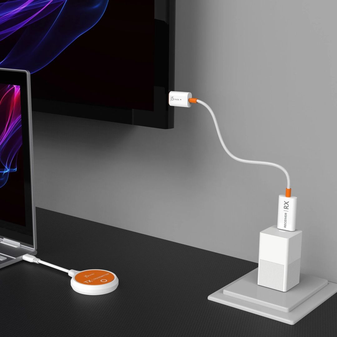 j5create JVAW62 Wireless HDMI Extender White/Orange