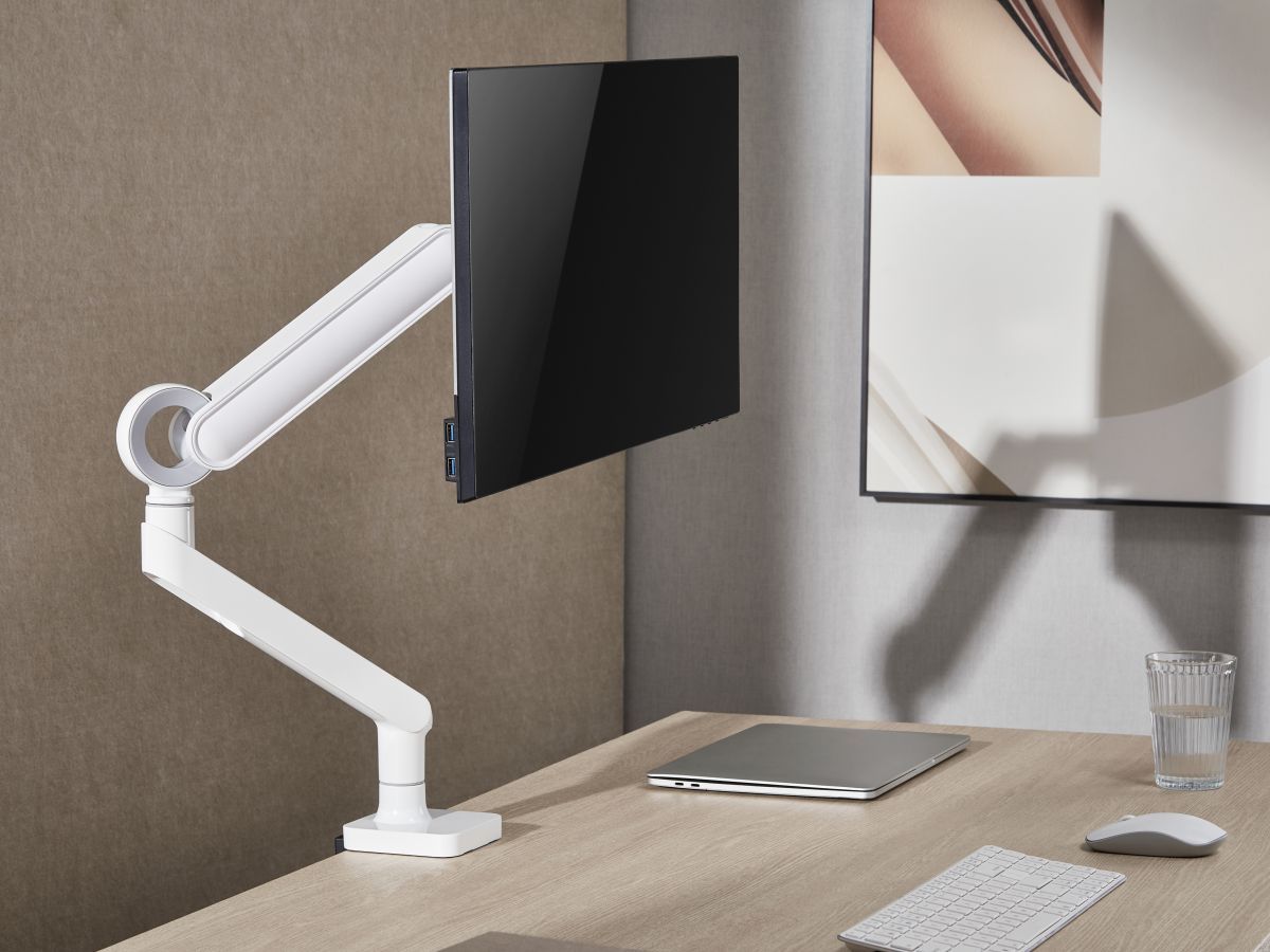 EQuip 17"-35" Premium Monitor Desk Mount Bracket White
