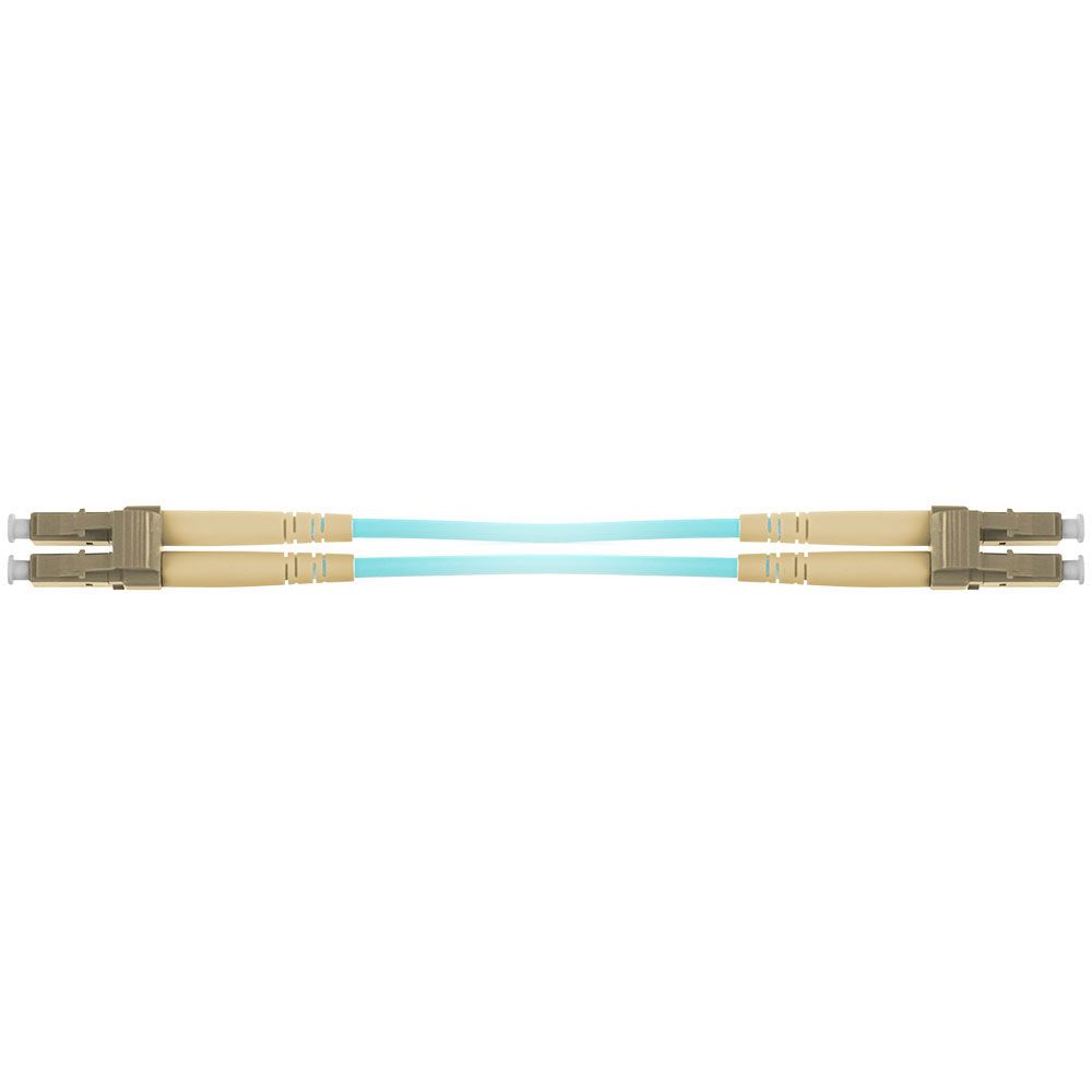 ACT Multimode 50/125 OM3 duplex armored fiber cable with LC connectors 15m Blue