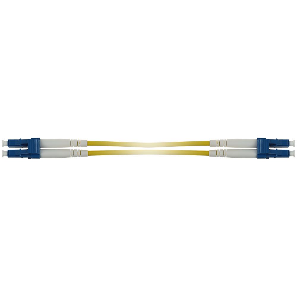 ACT Singlemode 9/125 OS2 duplex armored fiber cable with LC connectors 20m Yellow