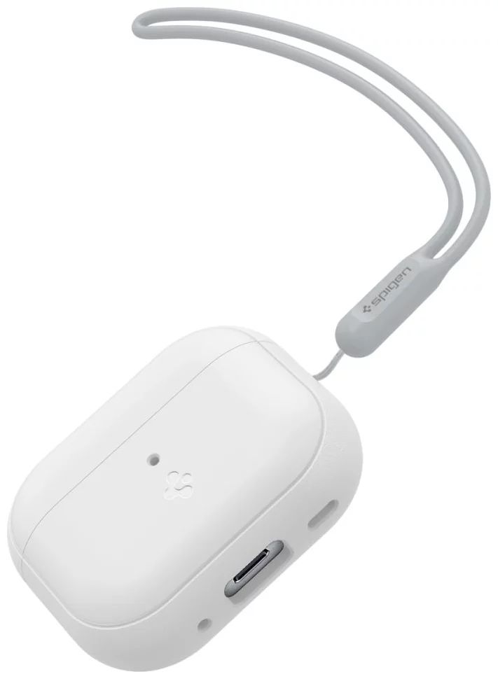Spigen Case Silicone Fit White + Strap AirPods Pro (2nd Gen) Grey