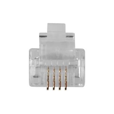 ACT RJ11 (6P/4C) modulaire connector for round cable with stranded conductors
