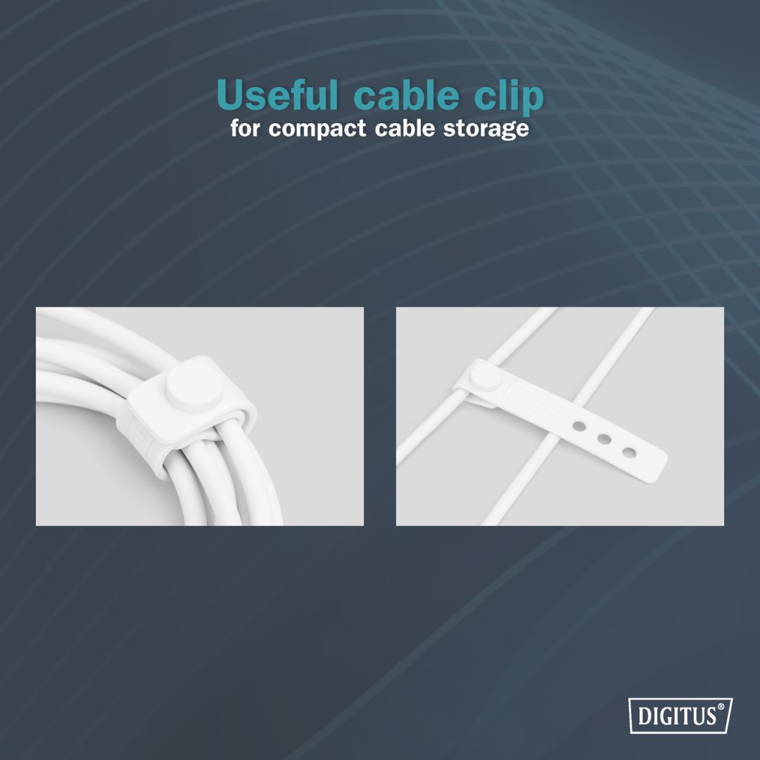 Digitus USB-C Silicone charging cable USB-A to USB-C  USB 2.0 60W 0,5m White