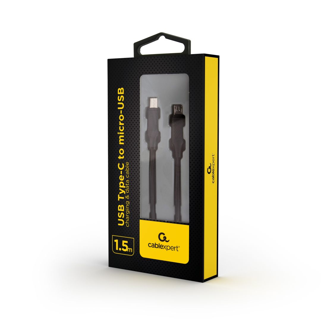 Gembird CC-USB2-CMMBM-1.5M USB Type-C to micro-USB charging & data cable 1,5m Black