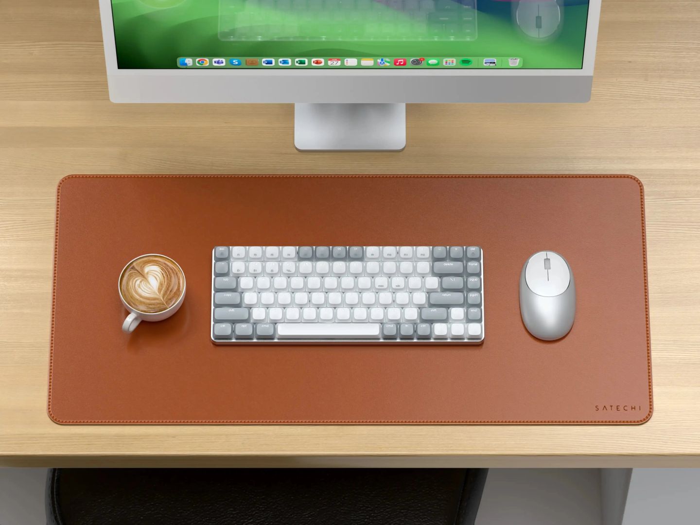 Satechi Vegan-Leather Premium Desk Mat Brown