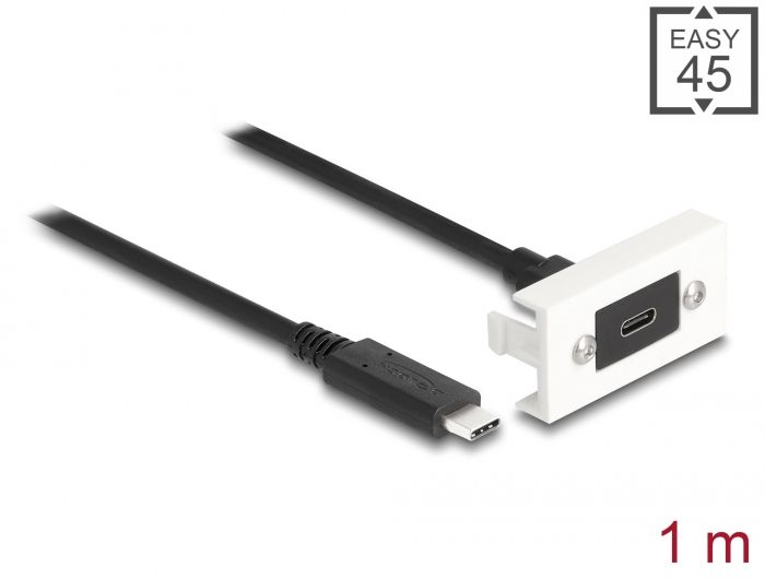DeLock Easy 45 Module SuperSpeed USB 10 Gbps (USB 3.2 Gen 2) USB Type-C female to USB Type-C male with pigtail