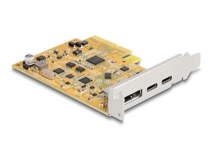 DeLock PCI Express x4 Card to 1 x external USB Type-C 10 Gbps female + 1 x external USB Type-C 10 Gbps (DP Alt Mode) female