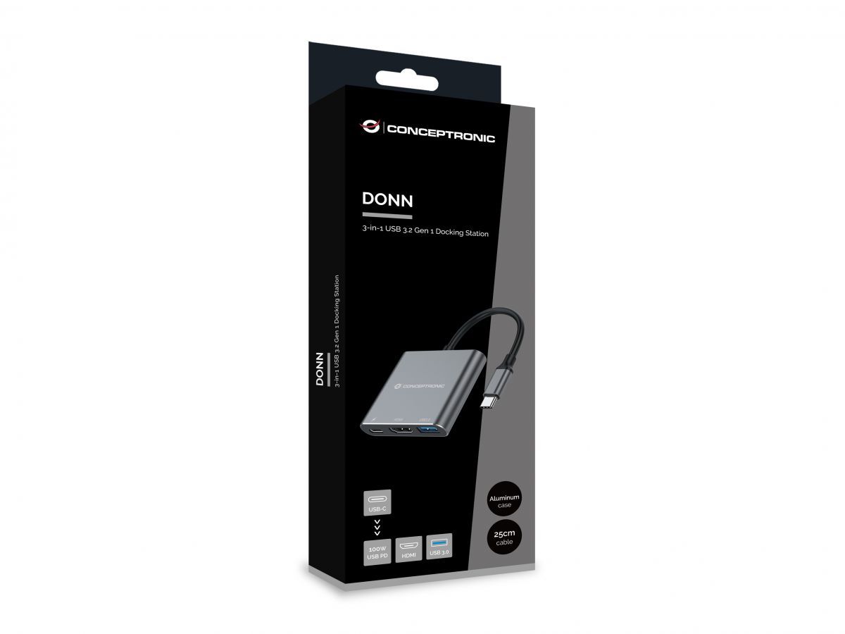 Conceptronic  DONN18G 3-in-1 USB 3.2 Gen 1 Docking Station