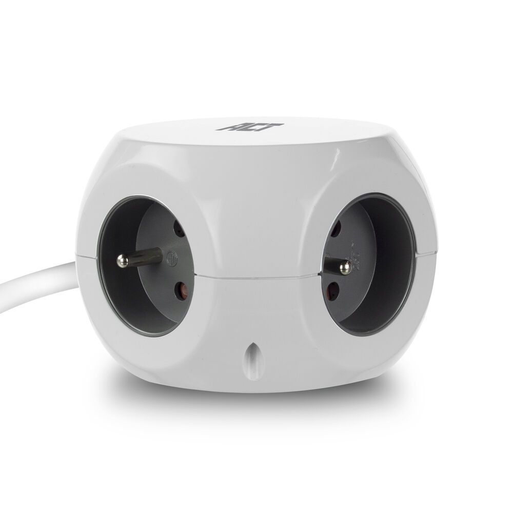 ACT Power Strip Cube E Socket Hálózati Elosztó Kapcsolóval 3DIN 1,5m White