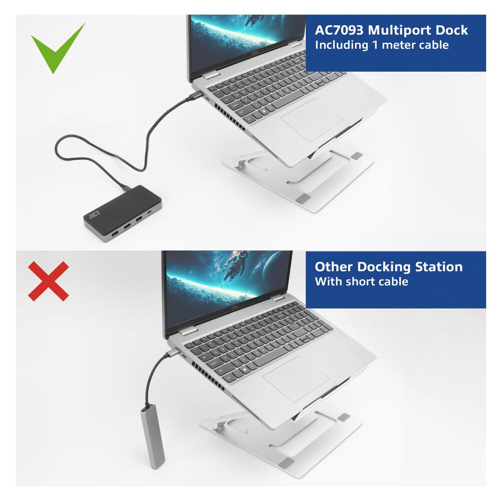 ACT AC7091 USB-C 4K Docking Station Silver