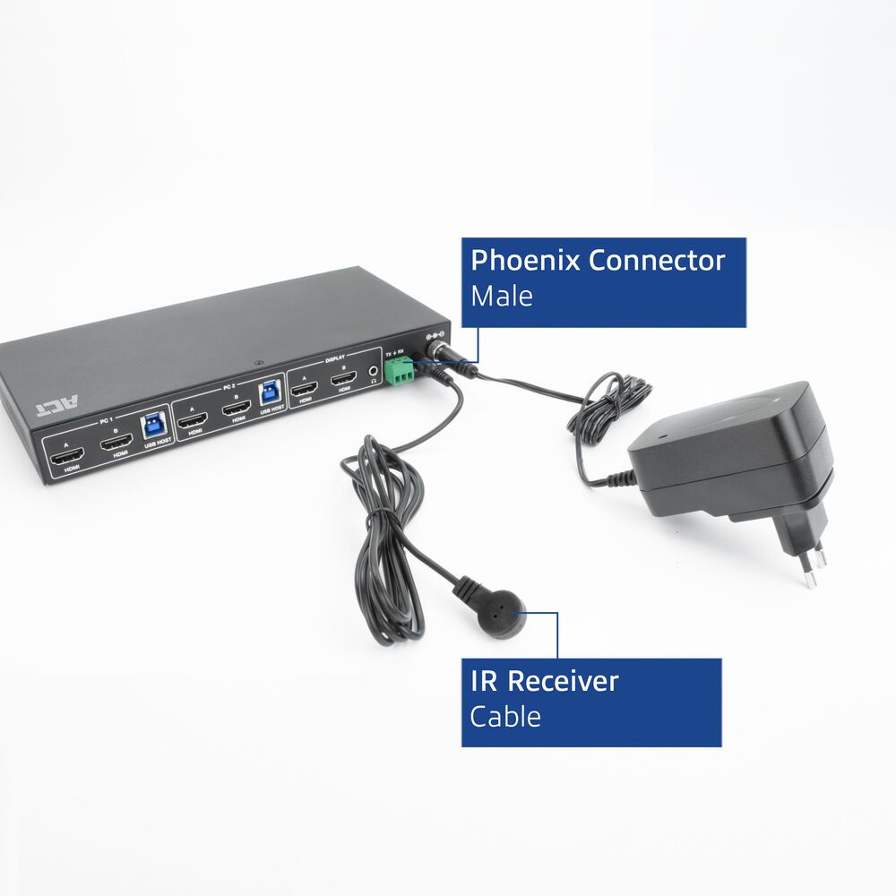 ACT AC7914 2-Port Dual HDMI 4K@60Hz KVM switch USB 3.2 Gen1 (USB 3.0)